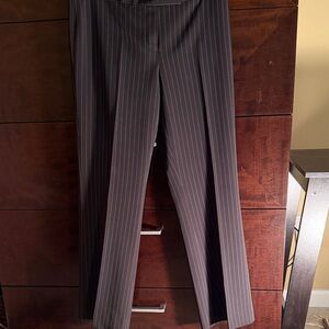 Tahari Black Pinstripe Straight Leg Pants